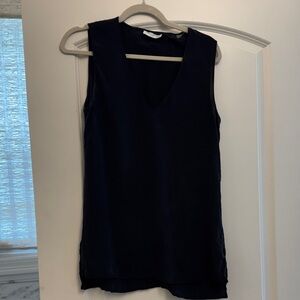 Equipment Navy V-Neck Silk Camisole